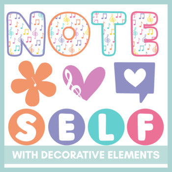 Note To Self Music Bulletin Board | Music Room Decor